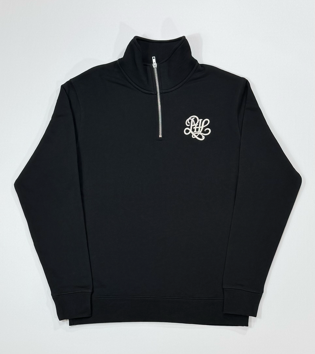 Calligraphy Embroidered Half Zip