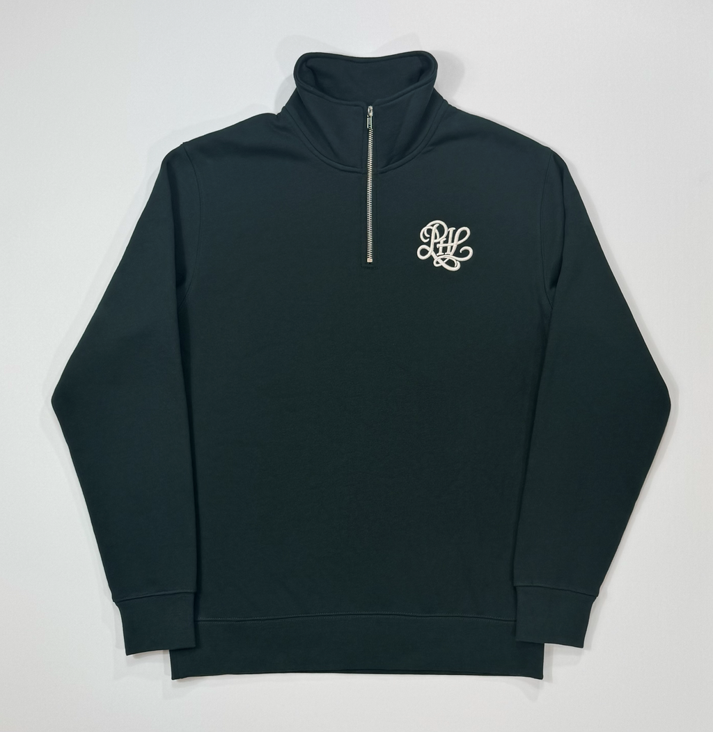 Caligraphy Embroidered Half Zip